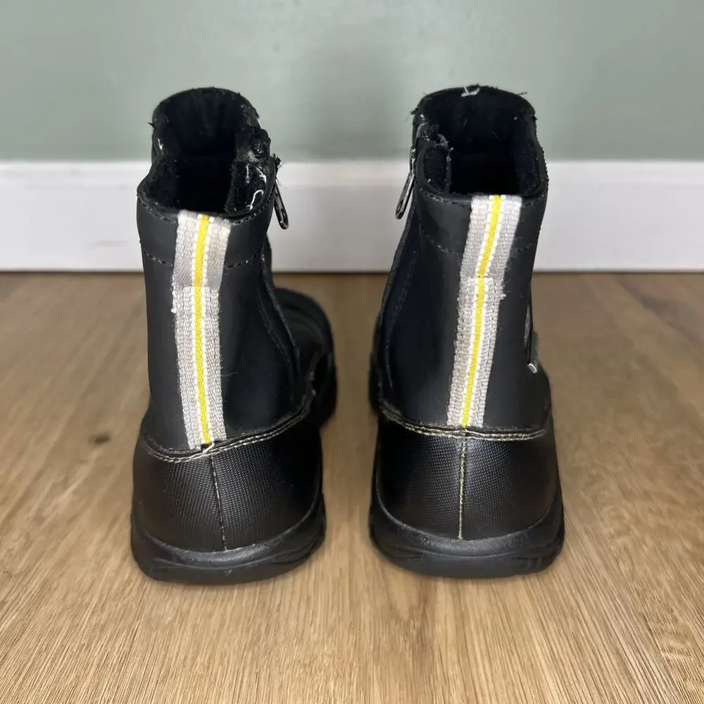Keen Kids 1 Boots Pull On Side Zip Waterproof Black Leather Unisex Outdoors